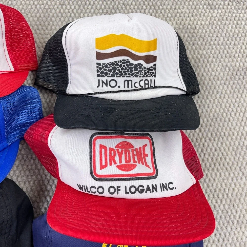 Vintage Trucker Hat Lot Snapback Cap 80s 90s USA Coal Mining Patch Logos Rope S5 - Picture 4 of 16